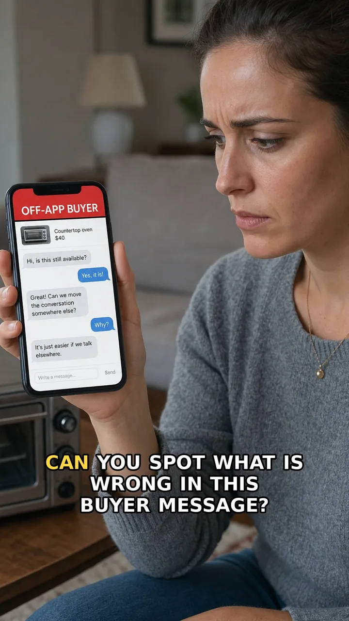 Generic marketplace buyer chat asking to move the conversation outside the app.